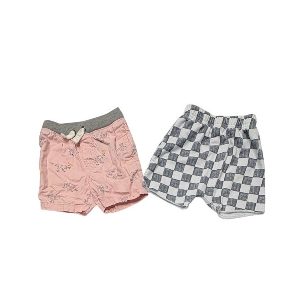 Cat & Jack Pink Pink Roar Shorts & Grayson Mini Checkered Knit Shorts 2T Toddler
